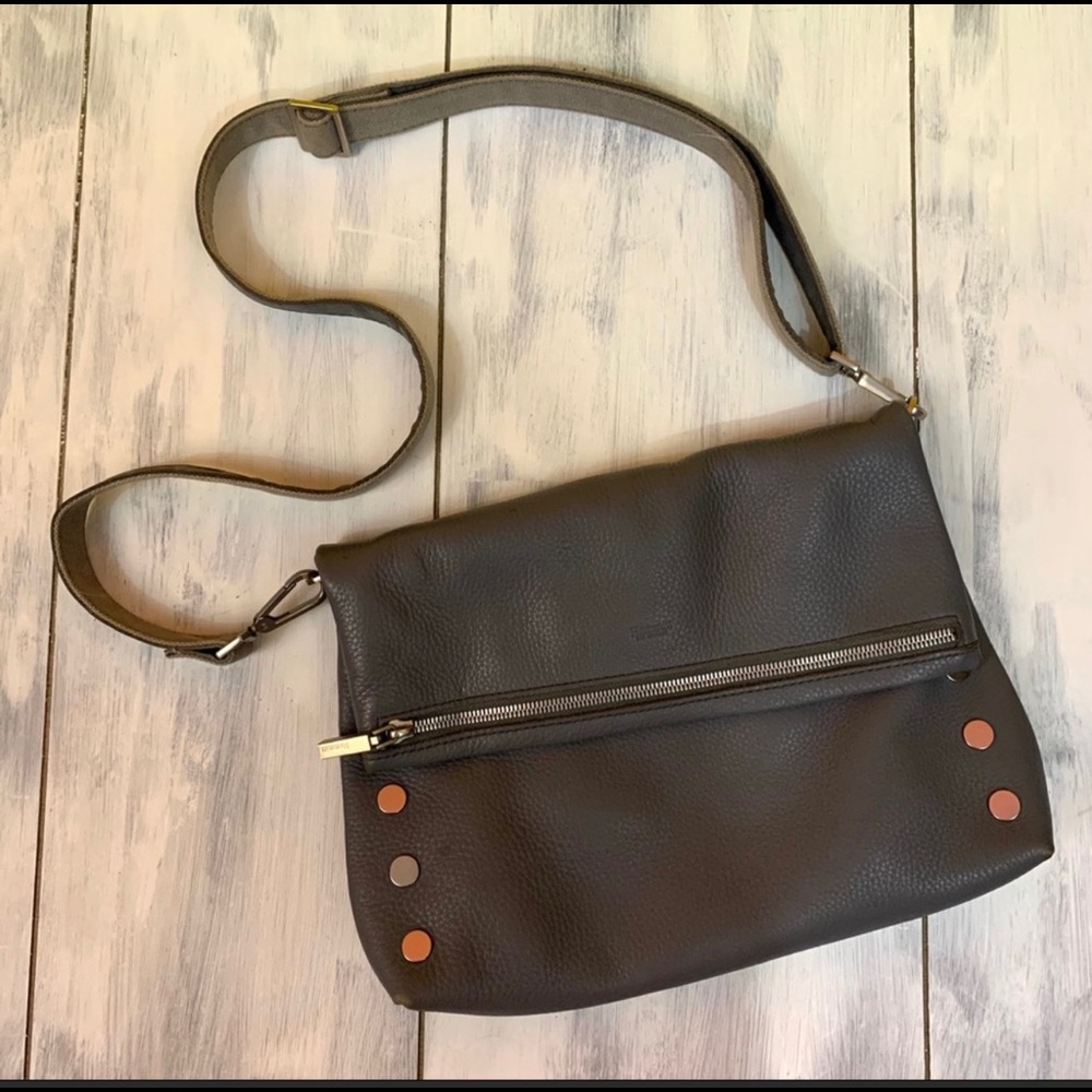 hammitt los angeles • gray leather large vip bag
